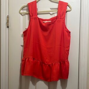 LOFT Red Peplum Tank Top